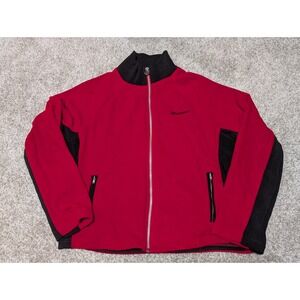 Old Navy Womens Jacket Size XL Red Black Zipper Front Long Sleeve